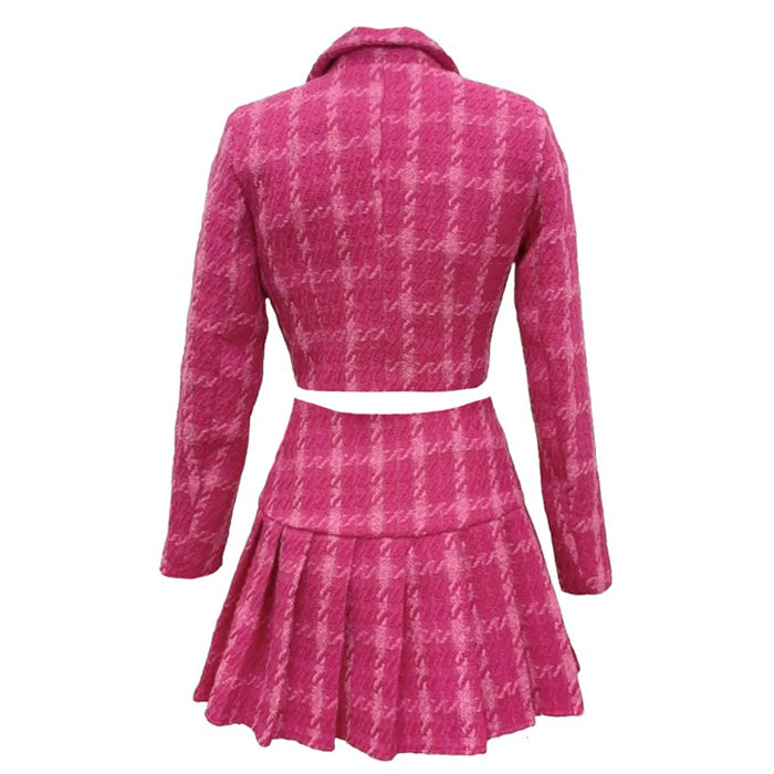 Y2K Pink Tweed Jacket & Skirt Co-Ord Maxct