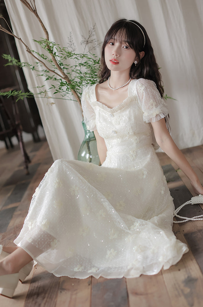 Delicate Flower Sequin Maxi Dress Maxct