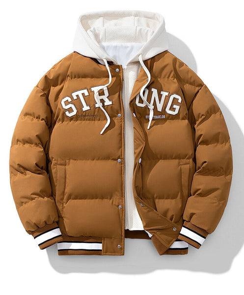 &Men's Windproof Hooded Thick Thermal Jacket