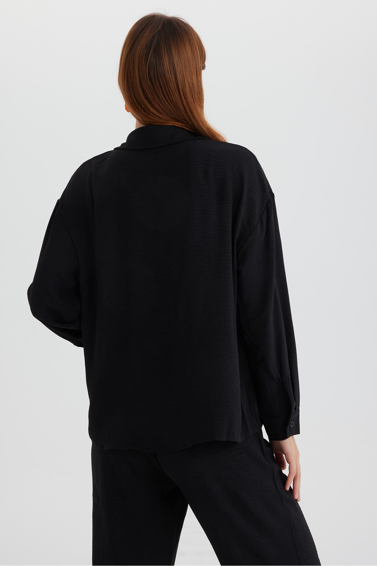 Maxct Long Sleeve Solid Color Shirt Long Pants Set - Image 47