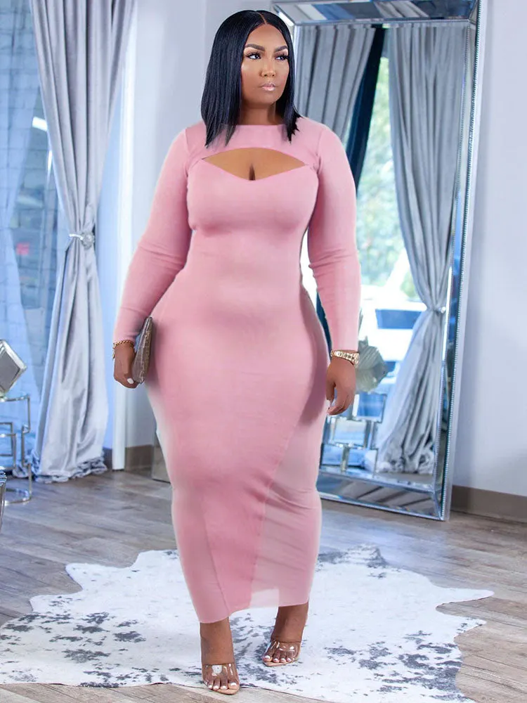 Mesh Bodycon Maxi Dress Maxct