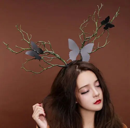 Maxct Fairy Long Antlers Tree Branches Horns Hat Hair Headband Cosplay Party Fancy Dress Xmas Best Gift