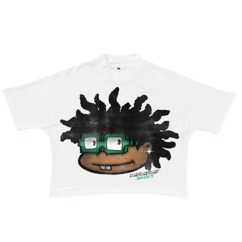 Anime Harajuku Cartoon Print T-shirt Women Y2k style top Street clothing Oversized T-shirt Goth T-shirt vintage women clothing