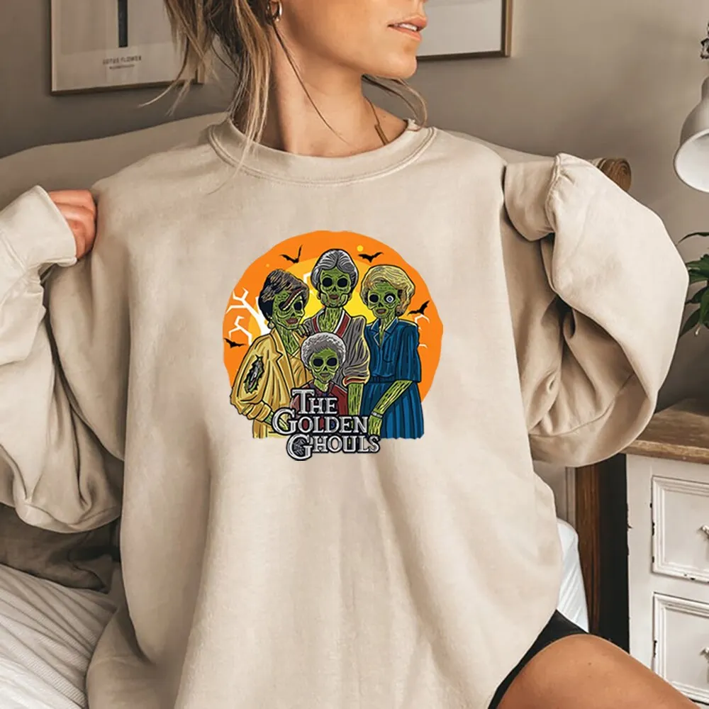 Maxct Halloween Awakecrm The Golden Ghouls Halloween Sweatshirt Tv Show Golden Gilrs Inspired Hoodie Funny Witch Vampire Pullover Halloween Sweatshirts