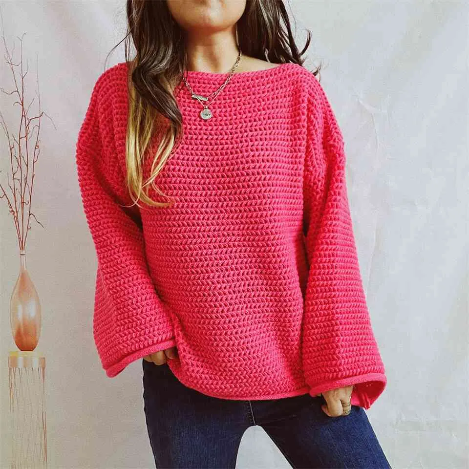 Maxct &Openwork Boat Neck Long Sleeve Sweater