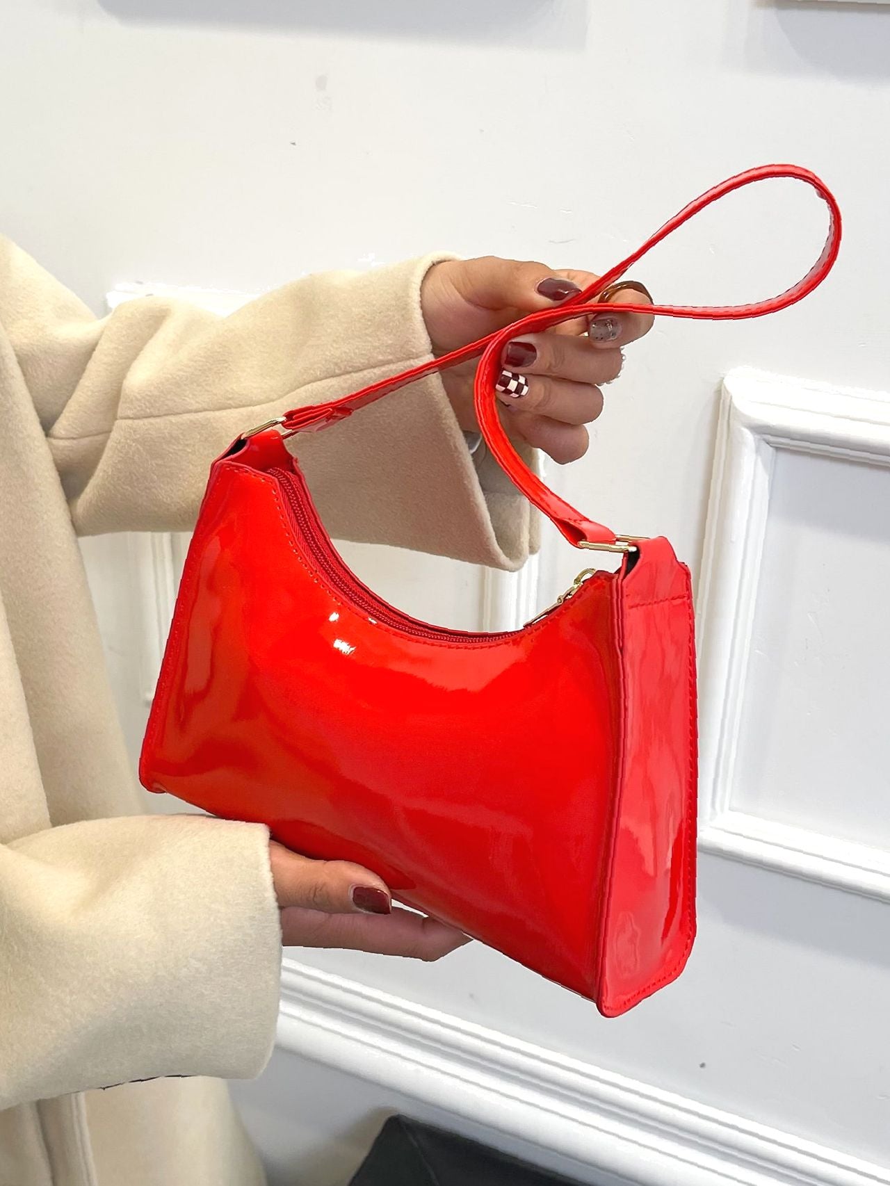 Bag For Love - Artificial Patent Leather Square Bag  - Women Maxct Bags