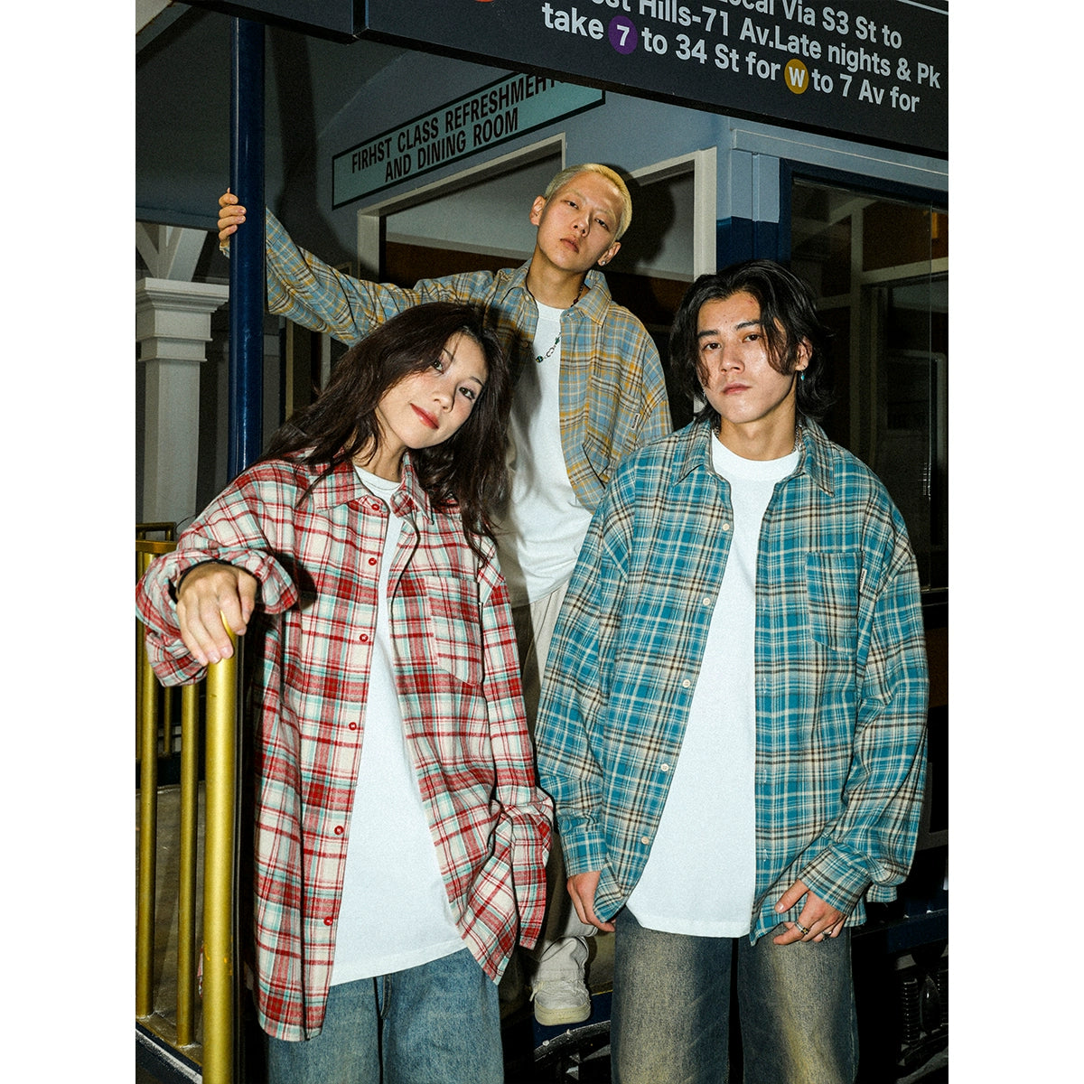 Manyston Vintage Plaid Shirt Maxct