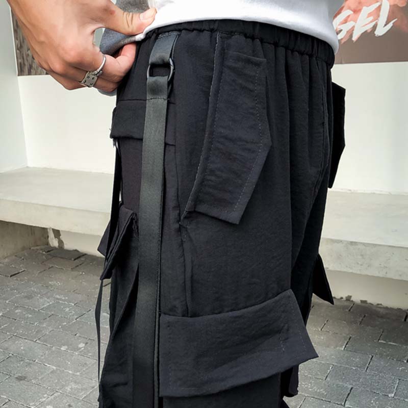 Maxct Multi-Pocket Streamer Hip Hop Low-Grade Shorts