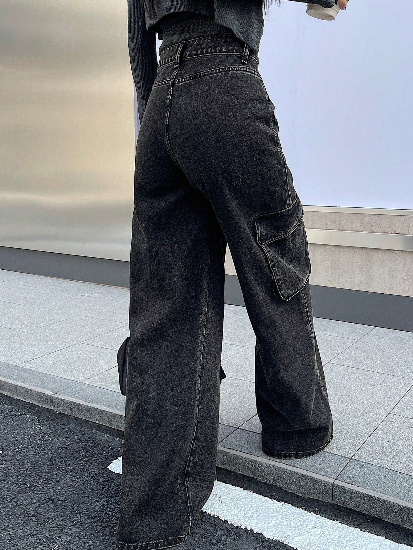 Maxct Women's Workwear Style Denim Pants With Pockets