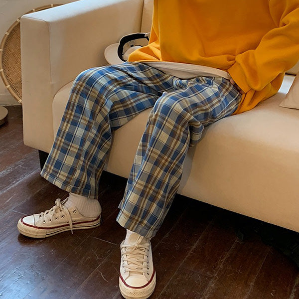 Cozy Up Plaid Trousers Maxct