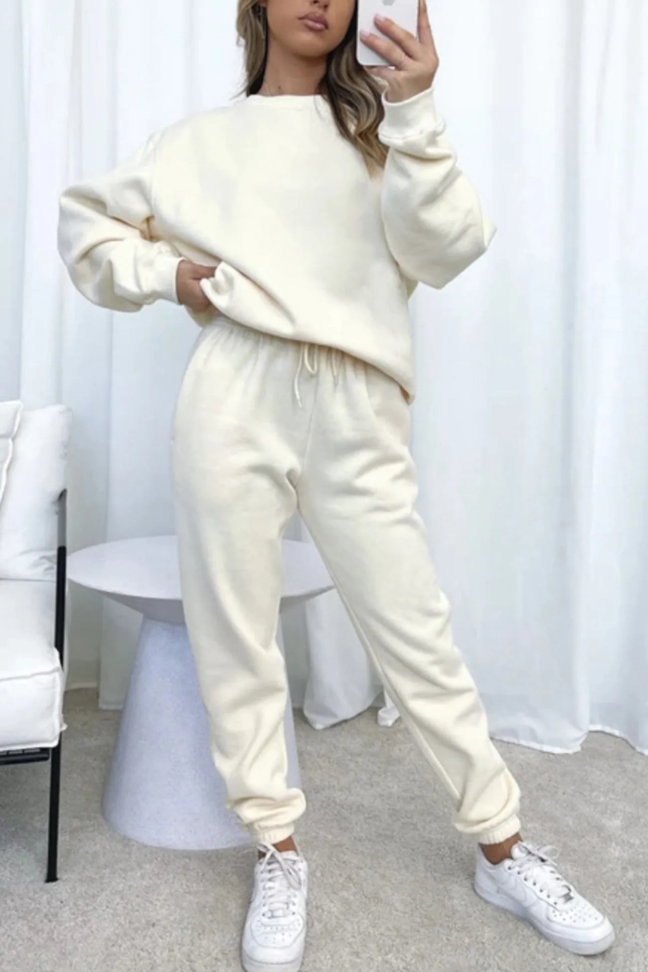 Maxct Solid Sweatshirt Pants Set