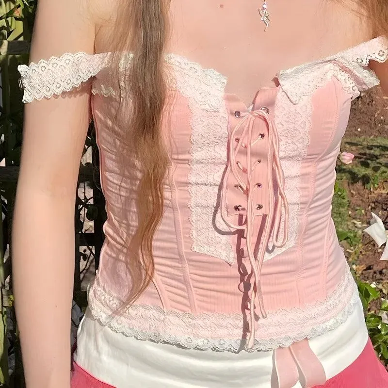 Maxct &Coquette Lace Up Corset Top