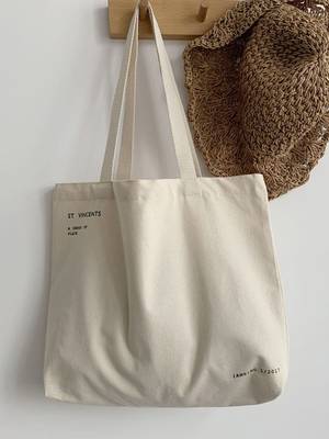 Letter & Figure Canvas Shopper Bag - Women Tote Bags