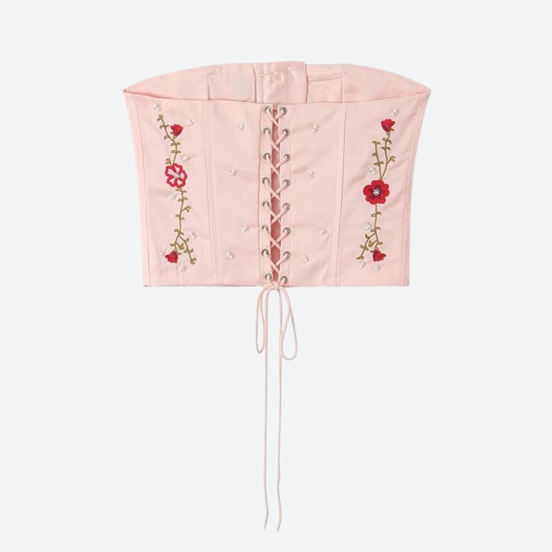 Maxct &Soft Girl Embroidered Beaded Corset Top