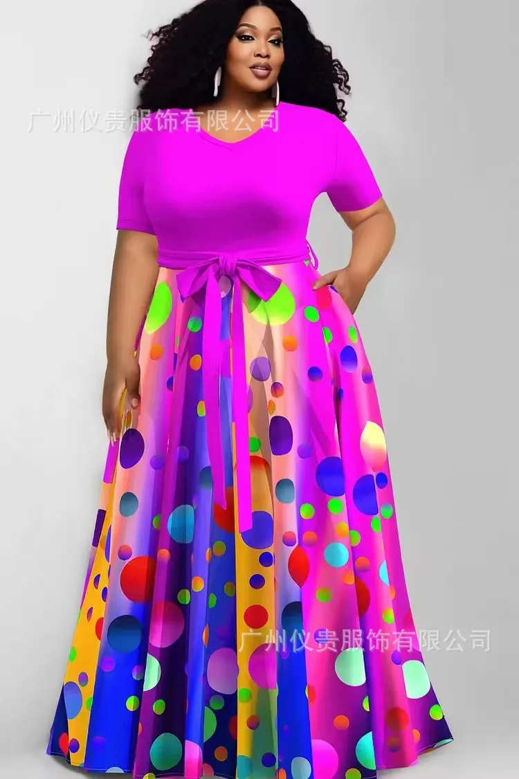 Maxct Size Casual Dress New Women's Dress With Fashion Printing And Color Impact Dress