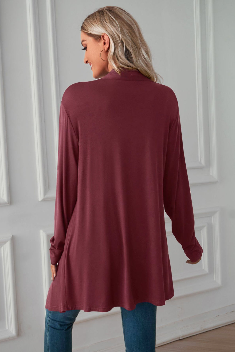 Maxct &Open Front Long Sleeve Cardigan