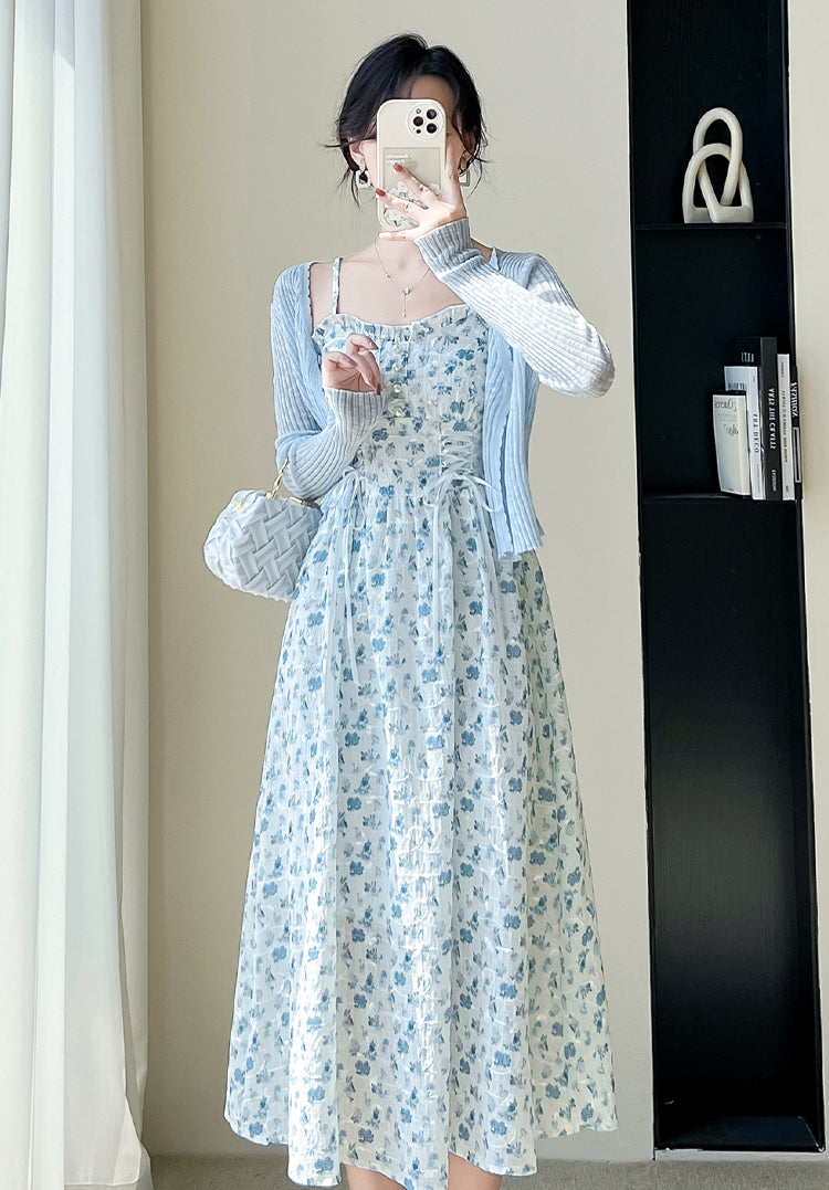 May Flowers Lace Up Cami Dress Maxct