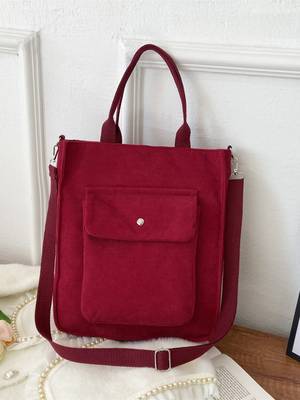 Letter Patch Gingham Shopper Bag - Women Tote Bags