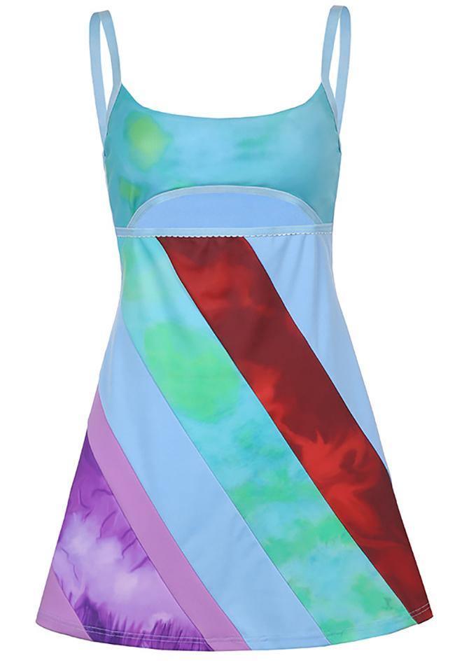 Patchwork Striped Cutout Mini Dress Maxct
