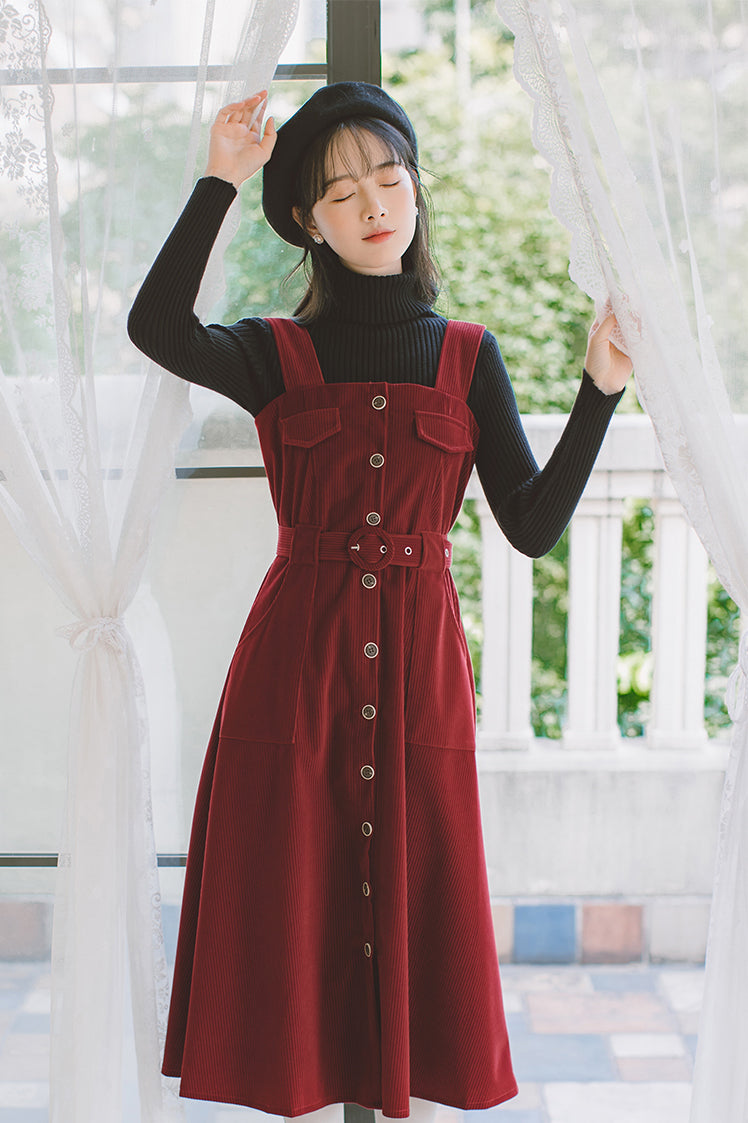 Corduroy Button Up Midi Dress Maxct