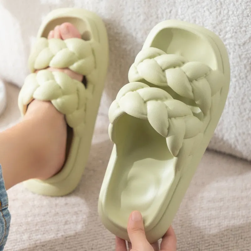Comfort Step Women's Shower Indoor Slip On Shoes Braid Style Maxct