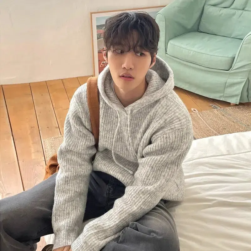 Maxct Striped Loose Fit Hooded Sweater