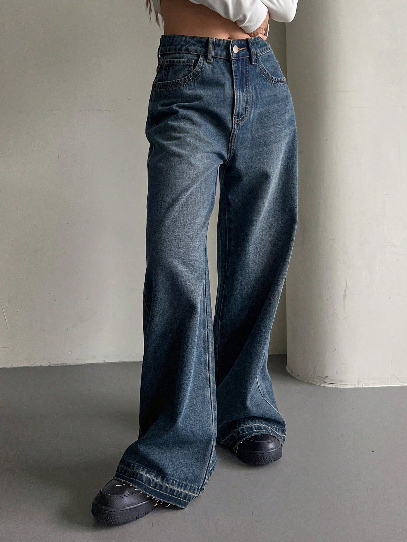 Maxct Ladies' Fashionable Wide Leg Denim Pants