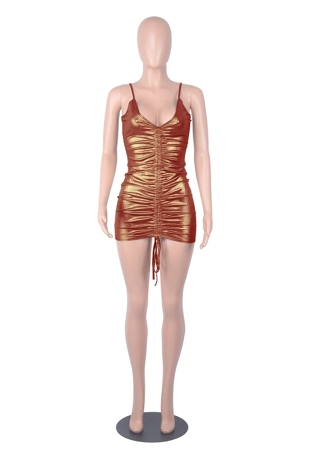 Parity Drawstring Bodycon Mini Dress Sexy Young Little Chap Spaghetti Strap Sweet High Waist Vestidos For Female Summer