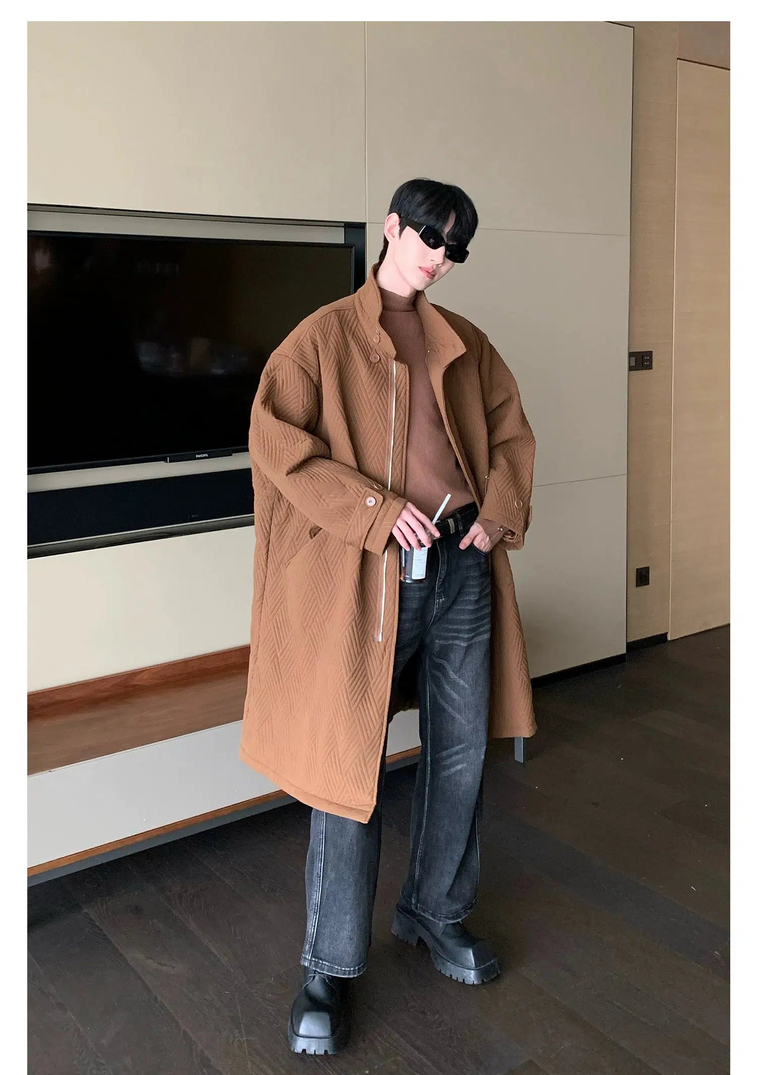 Maxct Velvet Thickened Knee-length Fleece Coat