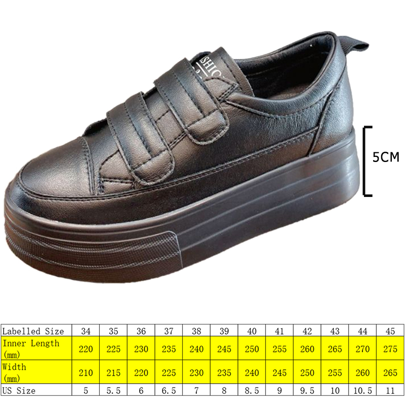Women's 5cm Leather Wedge Sneakers - true deals club