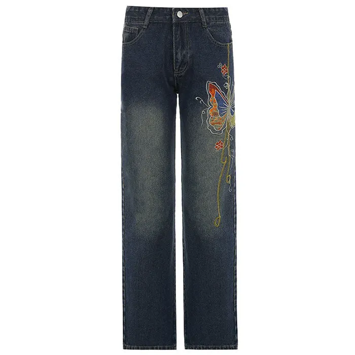 Y2K Aesthetic Wide Leg Jeans Maxct
