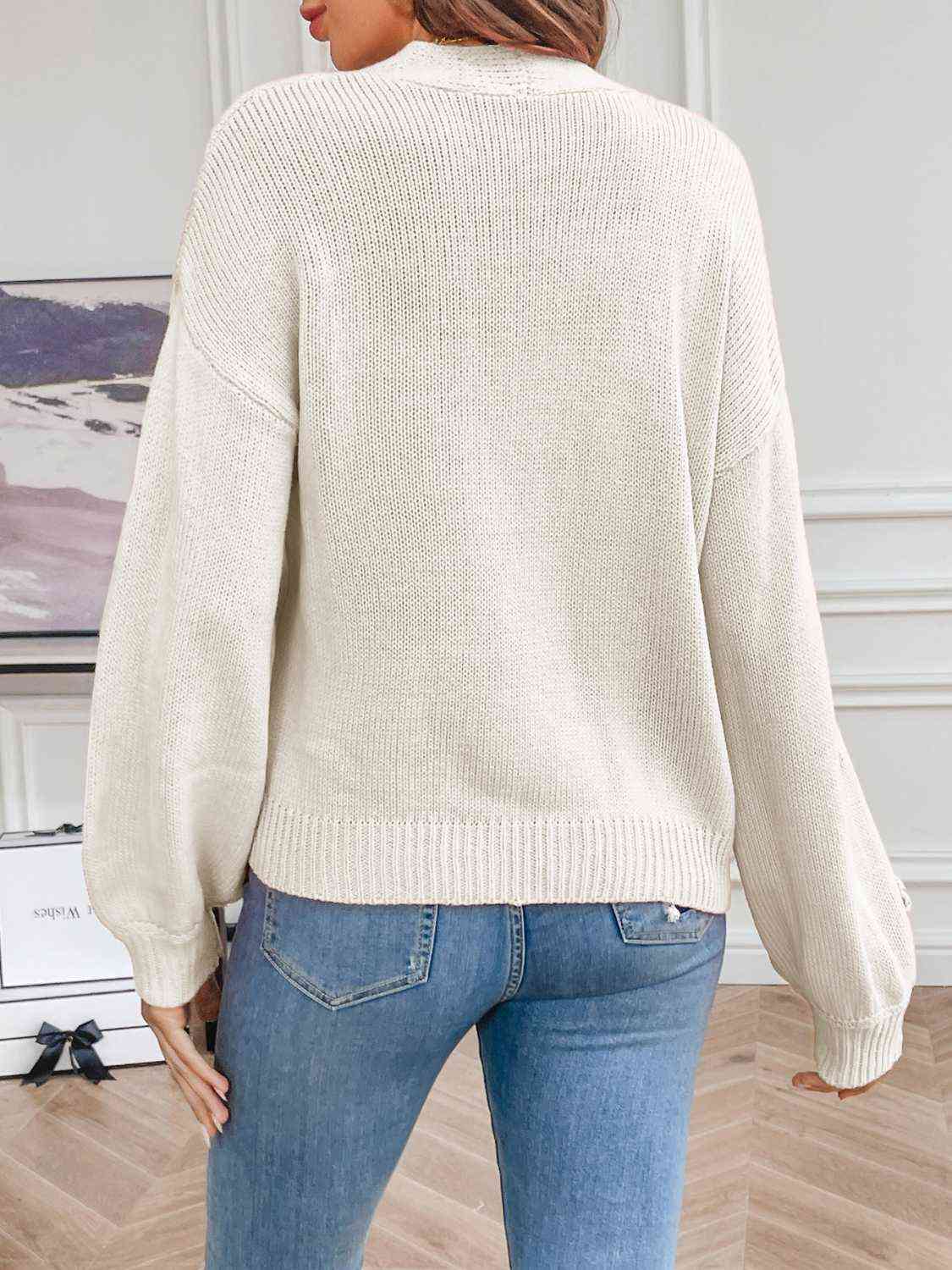 Maxct &Floral Long Sleeve Open Front Cardigan
