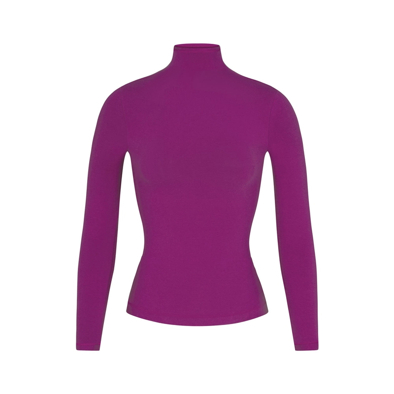Solid Color Slim Fit T-shirt Women Spring Autumn Basic Crop Tops Casual Long Sleeve High Neck Female Fashion Tees Clothes