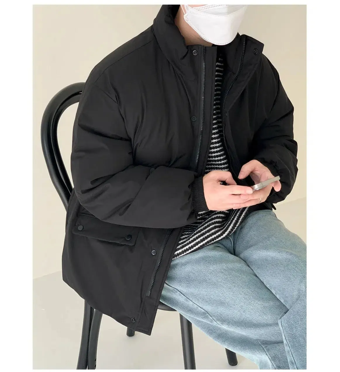 Maxct Filled Cotton Stand Collar Down Jacket