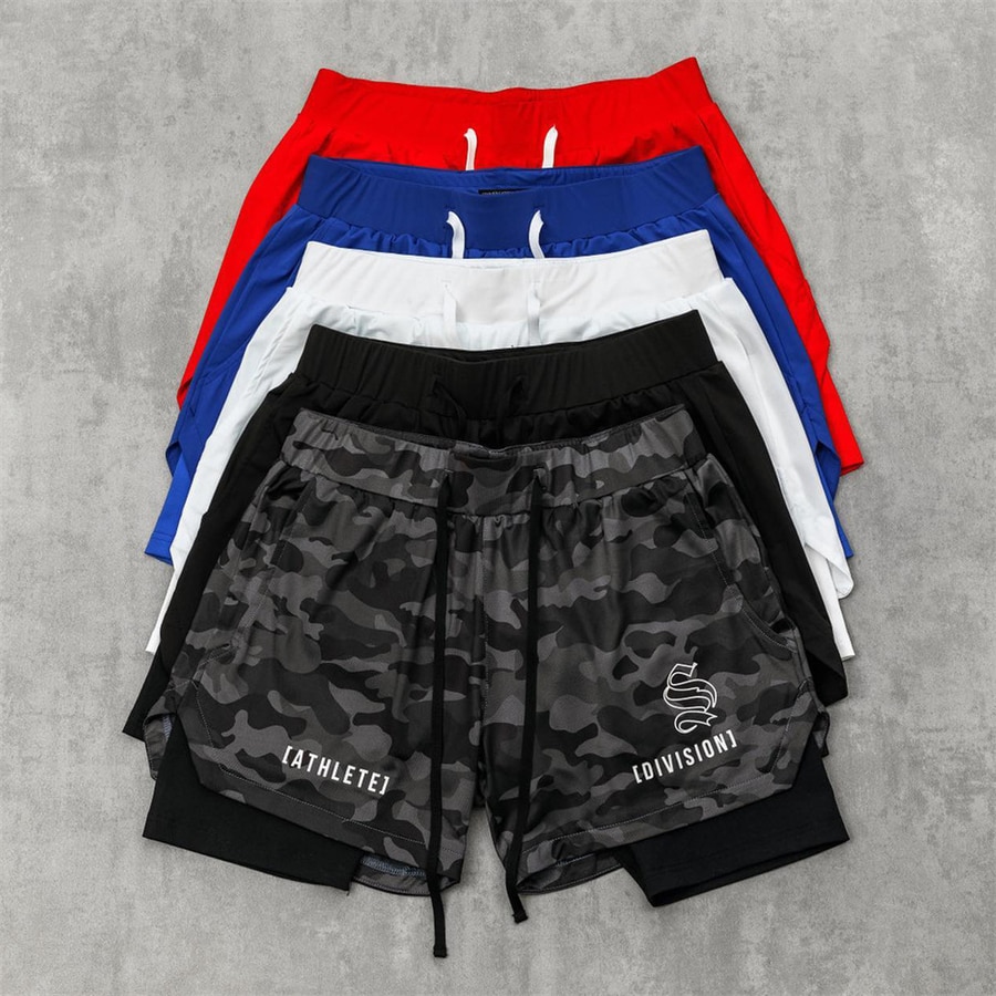 Men's 2-in-1 Quick Dry Gym Shorts - Breathable. Double-Deck. Running - true deals club