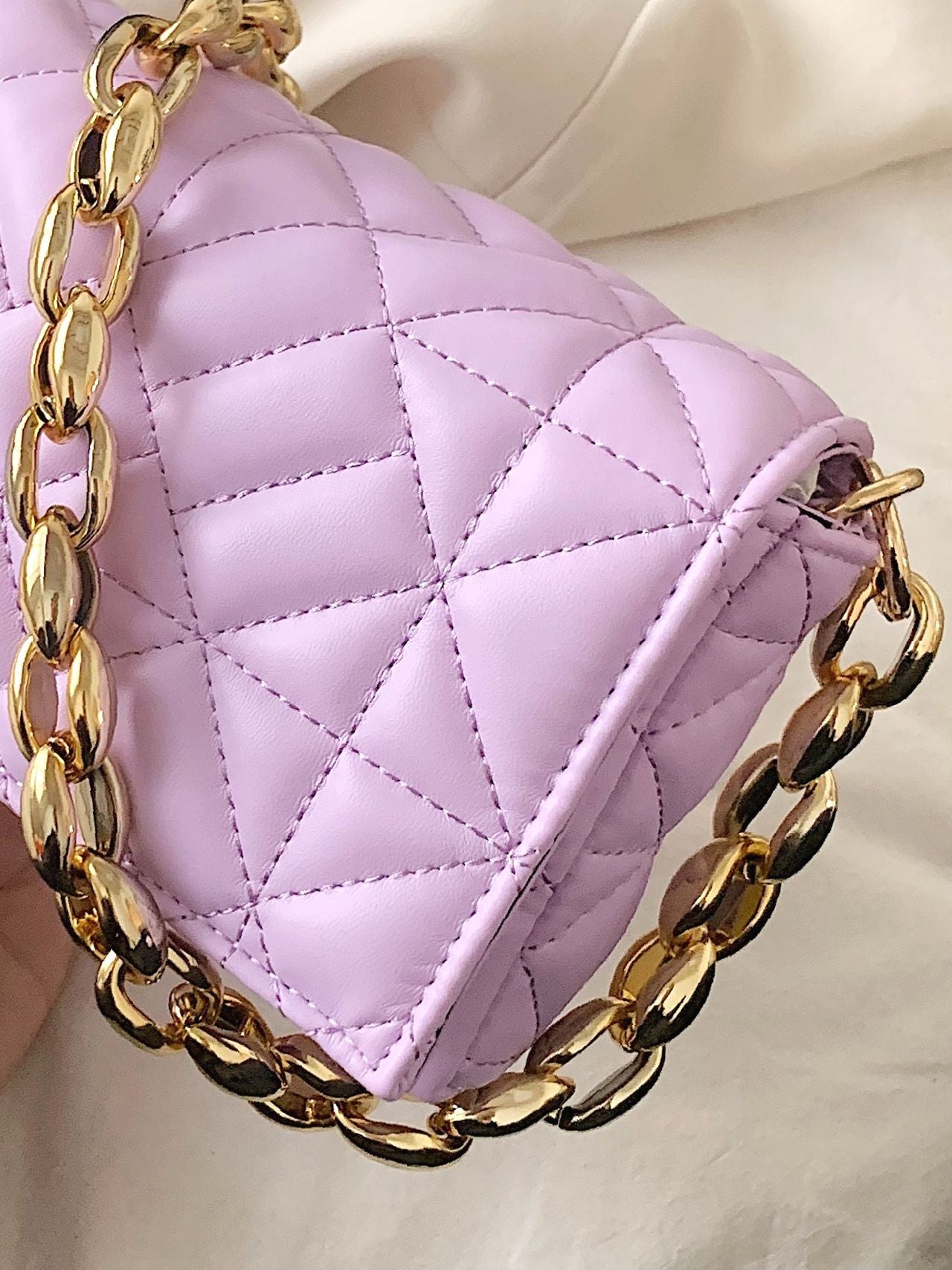 Bag For Love - Minimalist Quilted Flap Square Bag - Women Maxct Bags