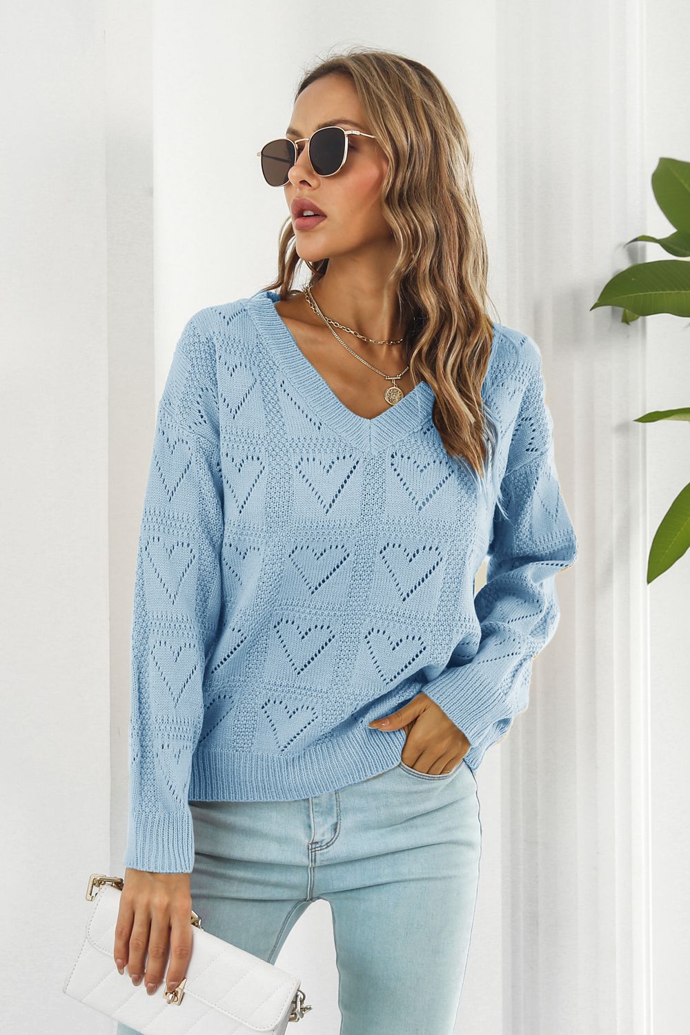 Maxct &V-Neck Drop Shoulder Sweater