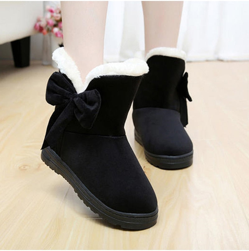 Suede Snow Boots With Bows Maxct