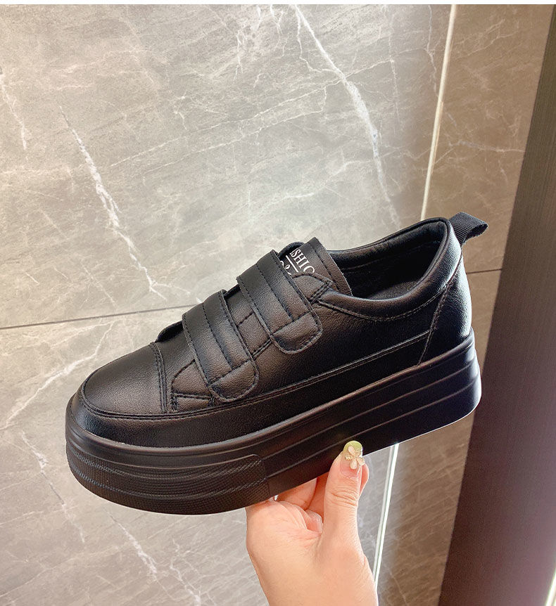 Women's 5cm Leather Wedge Sneakers - true deals club
