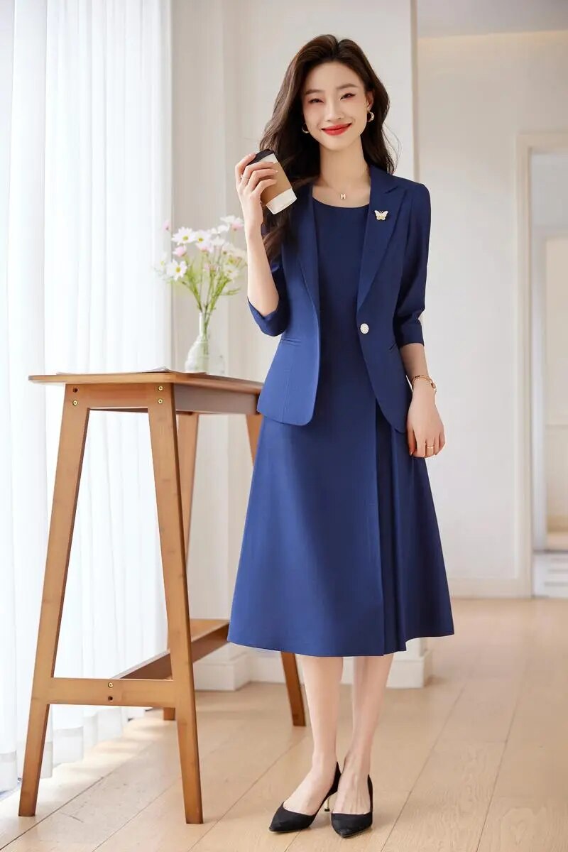 Maxct Professional Women Suit Fashionable Minimalist Style to Show the Workplace Style Dress with Blazer New in Matching Sets