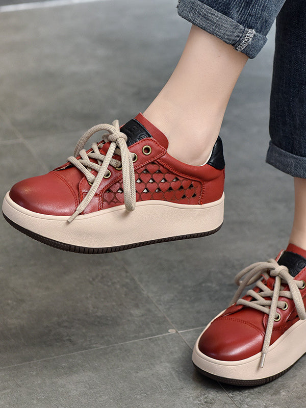 Versatile Hollow Thick Bottom Mid-Heels Shoes Maxct
