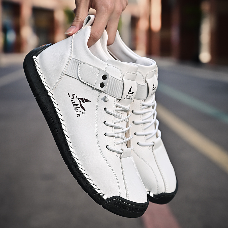 Handmade Design Sneakers Men's Casual Leather Ankle Boots