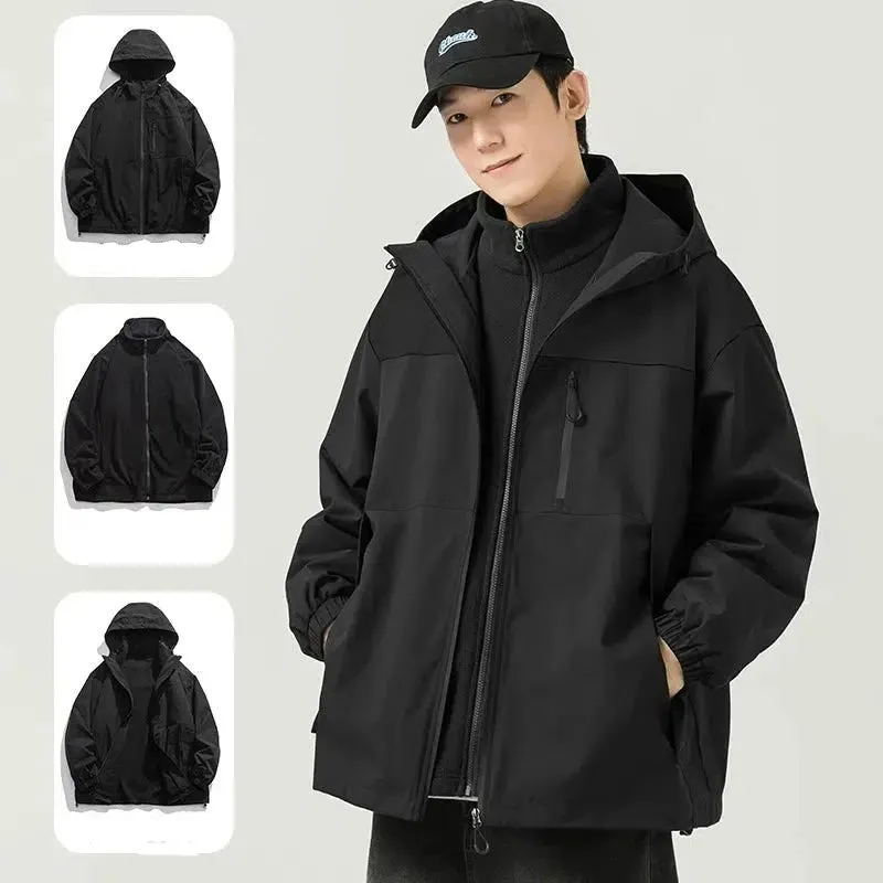 Maxct Two Piece Set Outdoor Fleece Hooded Jacket