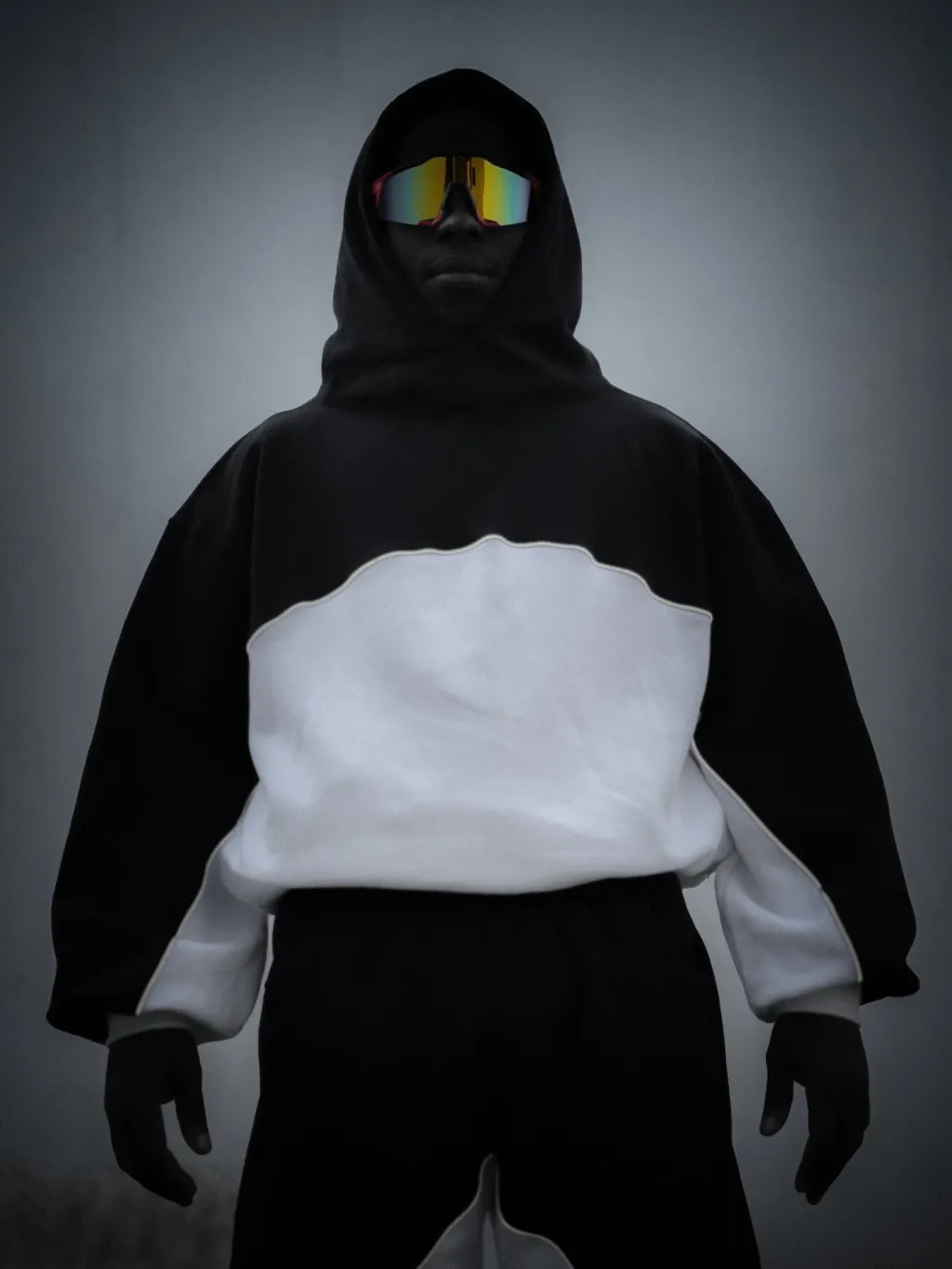Y2k Winter Long Sleeved Hooded Sweatshirt With Color Blocking Patchwork Oversized Sweatshirt Streetwear Hip-Hop Rap Punk Outfit
