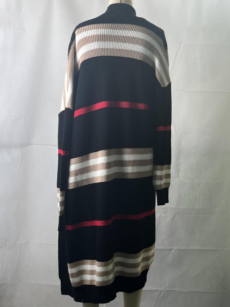 Maxct &"The Burbs" Oversized Striped Knit Duster Cardigan