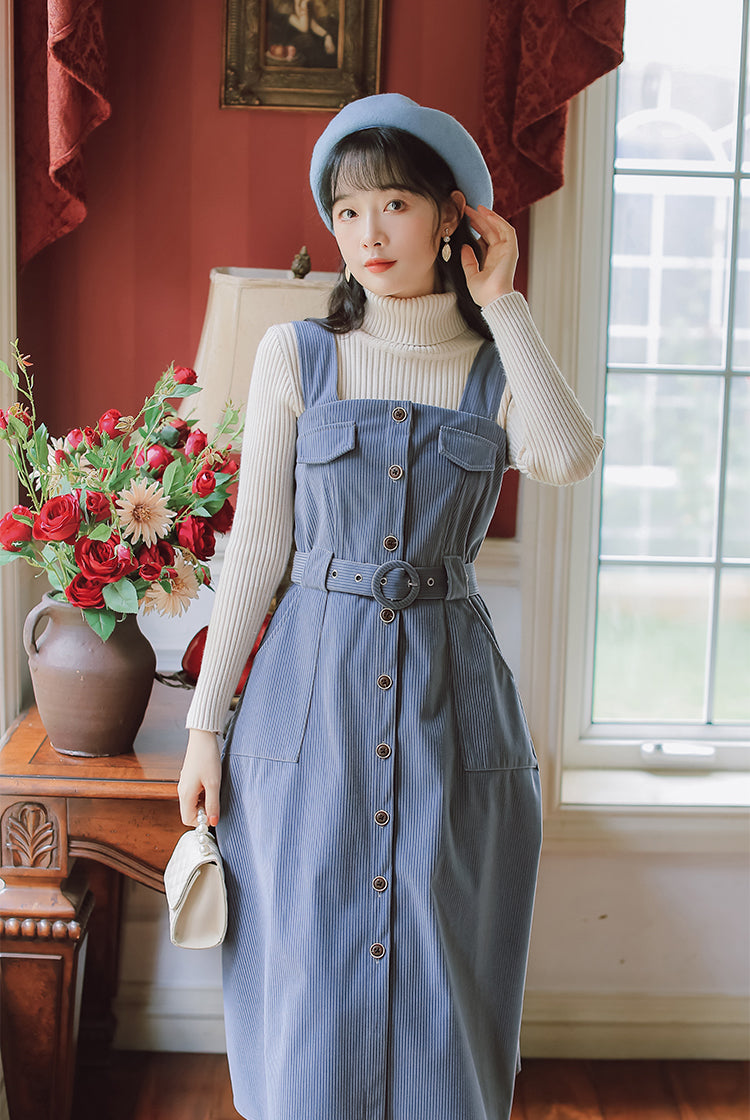 Corduroy Button Up Midi Dress Maxct