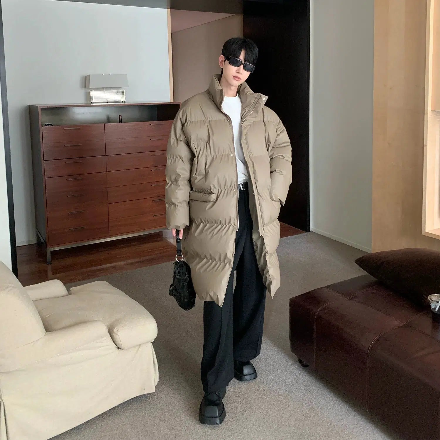 Maxct Stand Collar Puffer Jacket with Scarf