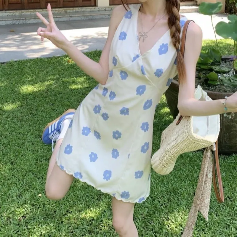 Maxct Alhena Mini Dress Yellow / Blue Floral