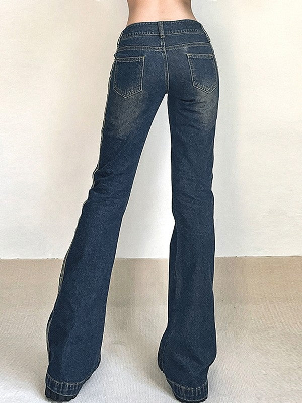 Panel Striped Vintage Flare Jeans Maxct