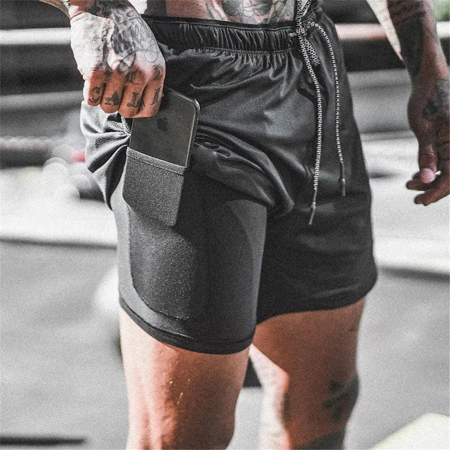 Men's 2-in-1 Double-Deck Sport Shorts - true deals club